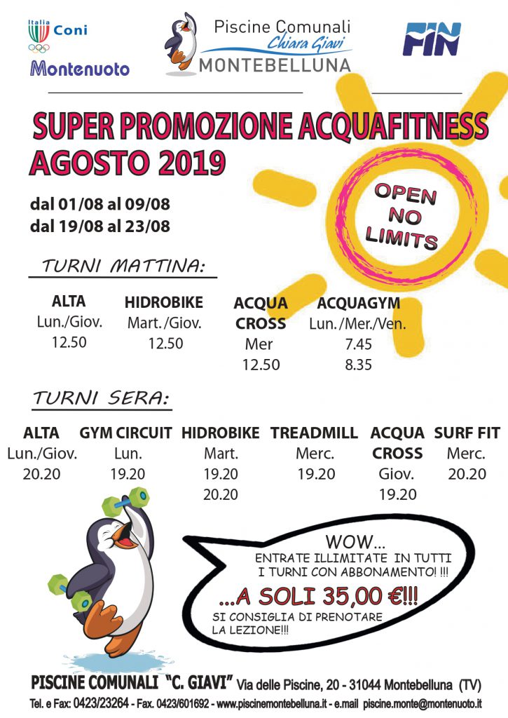 PROMOZIONE AGOSTO open 2019