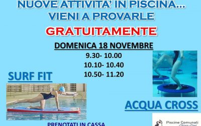 PROVA GRATUITAMENTE LE NUOVE ATTIVITA’ IN PISCINA, “SURF FIT” e “ACQUA CROSS”.