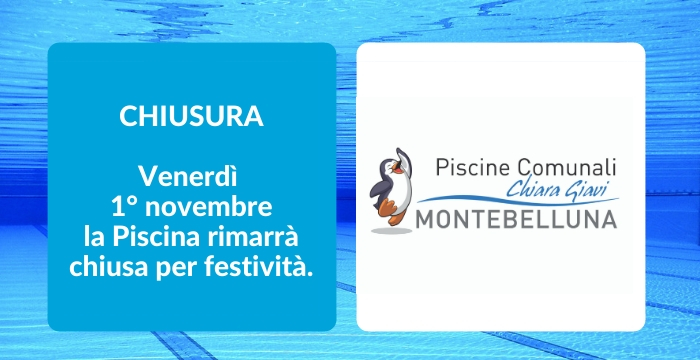 chiusura piscina 1 novembre 2019
